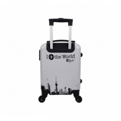 Valise Cabine 4 roues 45cm 4 roues "World"- Blanc Polyarbonate - Trolley ADC